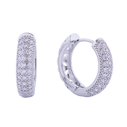 14K GOLD DIPPED CZ HUGGIE HOOP EARRING 310494 (6PC)