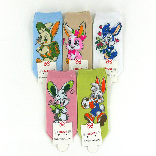 WOMEN'S CUTE RABBIT CARTOON SOCKS 4116-2 (12PC)