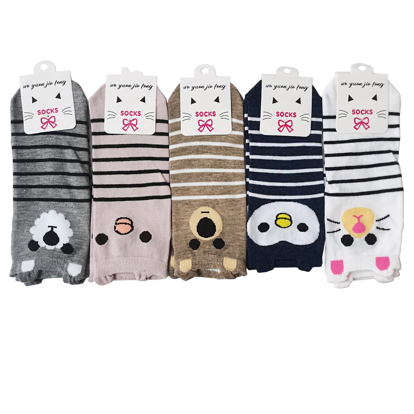 WOMEN'S CUTE ANIMAL CARTOON EAR POINT SOCKS 3208-100 (12PC)