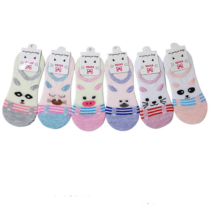 WOMEN'S CUTE ANIMAL CARTOON FAKE SOCKS 3208-105 (12PC)