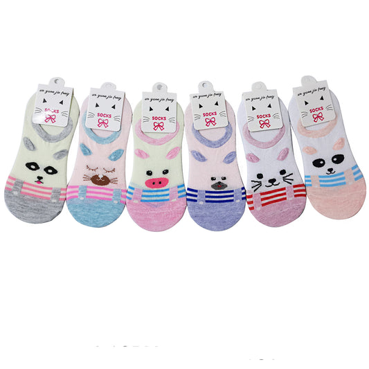 WOMEN'S CUTE ANIMAL CARTOON FAKE SOCKS 3208-105 (12PC)