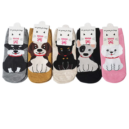 WOMEN'S CUTE DOG CARTOON SOCKS 3208-86 (12PC)