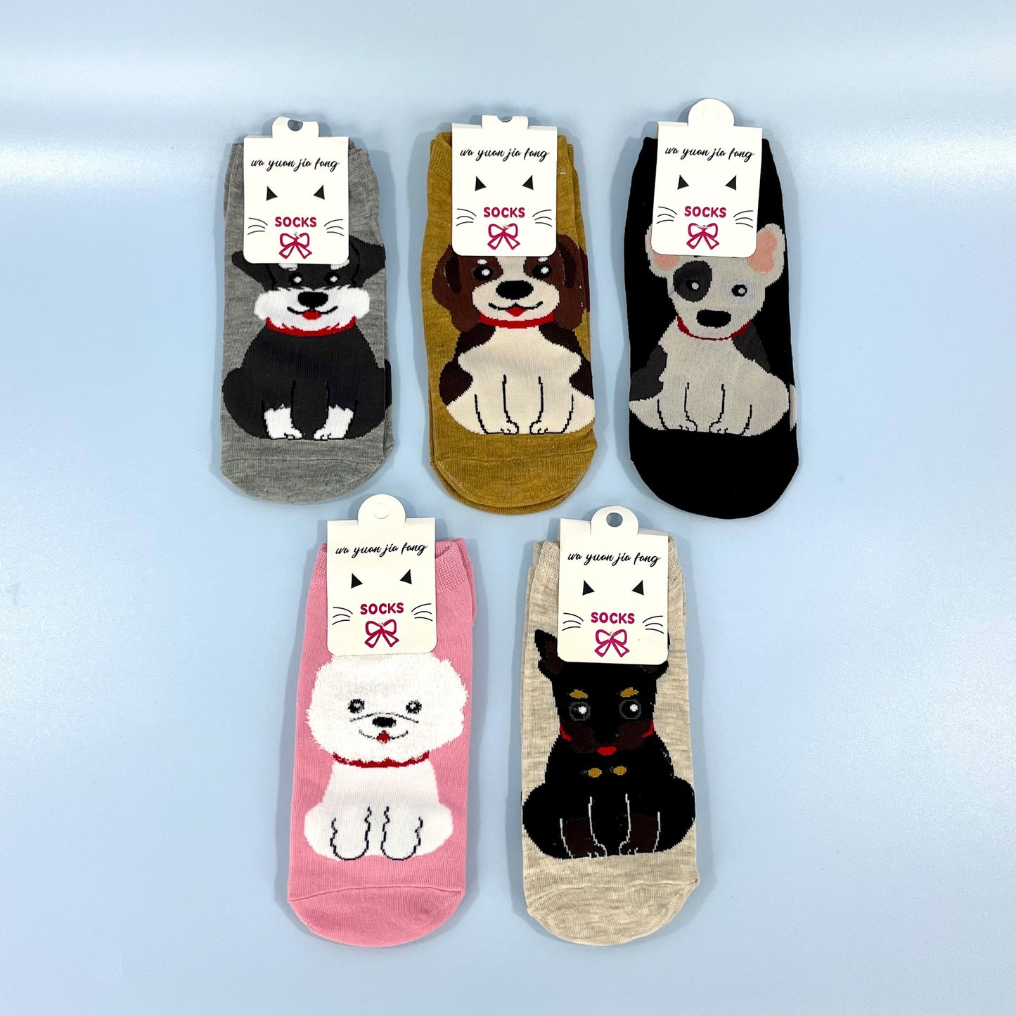 WOMEN'S CUTE DOG CARTOON SOCKS 3208-86 (12PC)