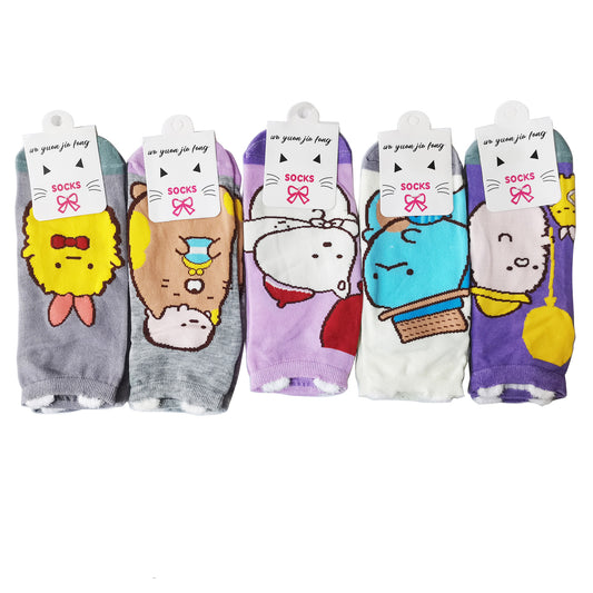 WOMEN'S CUTE CARTOON CHARACTER SOCKS 3208-95 (12PC)