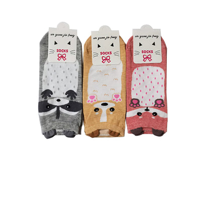 WOMEN'S CUTE ANIMAL CARTOON SOCKS 3208-98 (12PC)