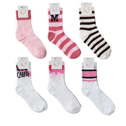 WOMEN'S CUTE PINK PATTERN SOCKS 3316-2 (12PC)