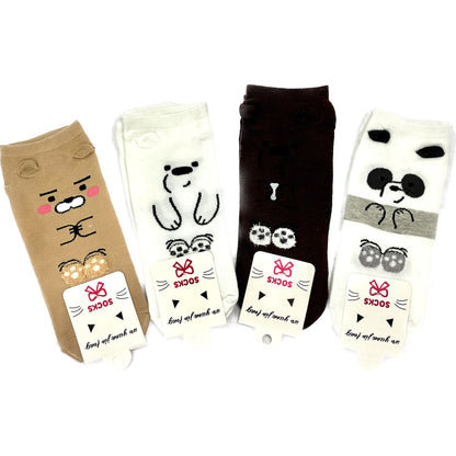 WOMEN'S CUTE BEAR SOCKS 3316-70 (12PC)