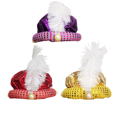 ALADDIN FEATHER COSTUME PARTY HAT SS3318-5 (12PC)