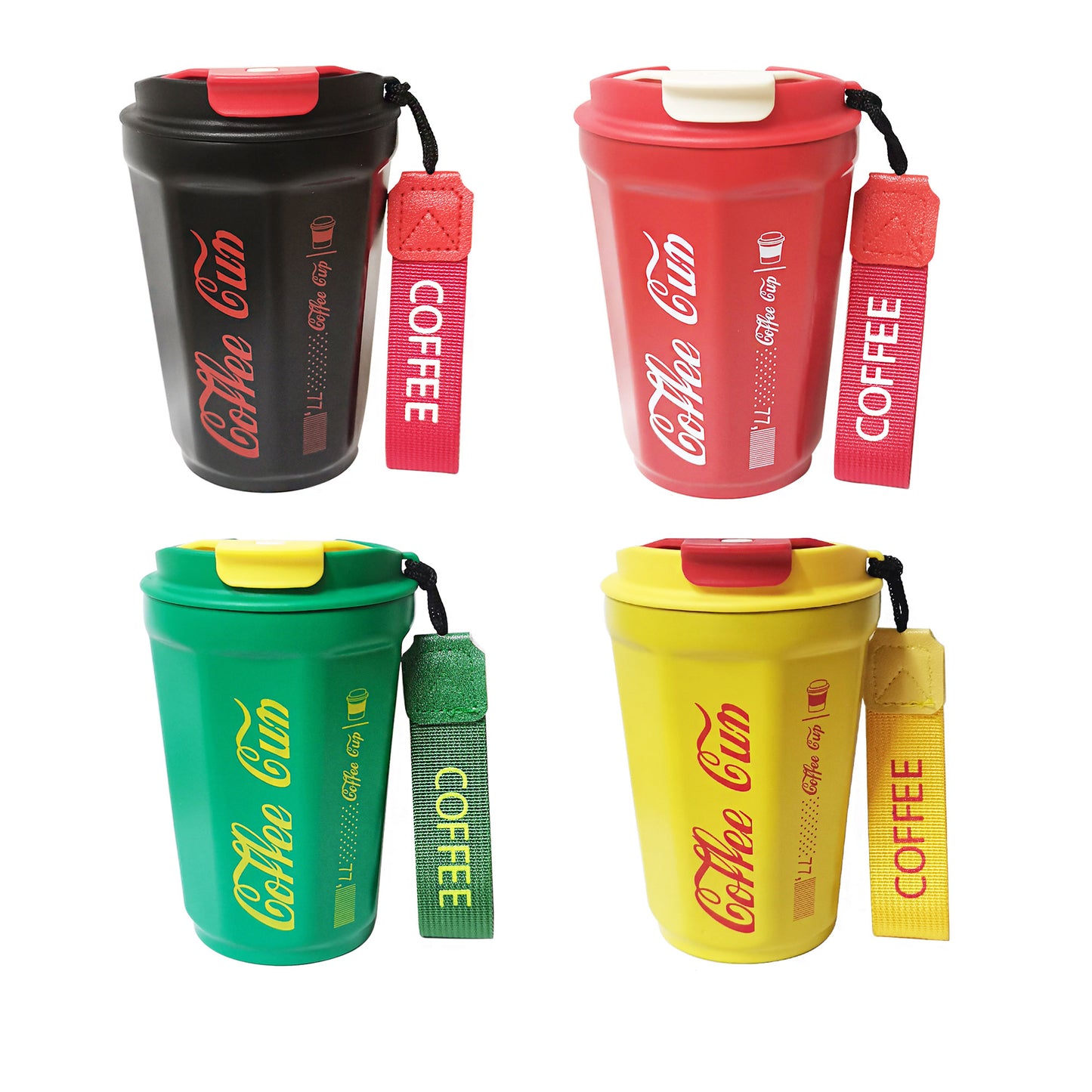 CUTE COFFEE CUP SOLID COLOR TUMBLER SS3320-25 (12PC)