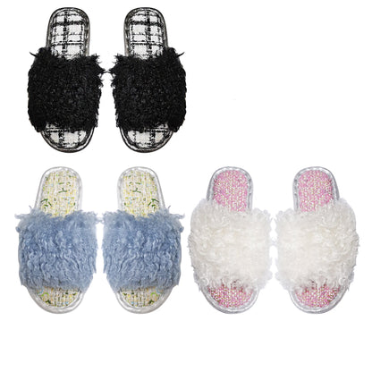 FLUFFY HOME SLIDE SLIPPERS 3429-30 (12PC)