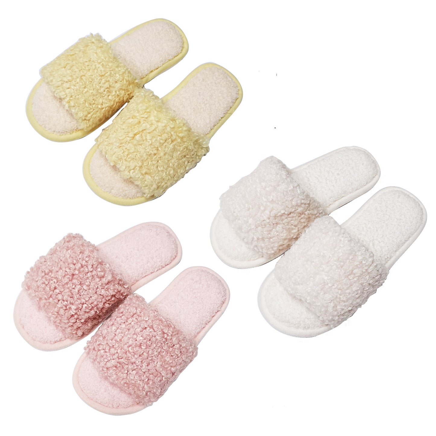 FLUFFY HOME SLIDE SLIPPERS 3429-31 (12PC)