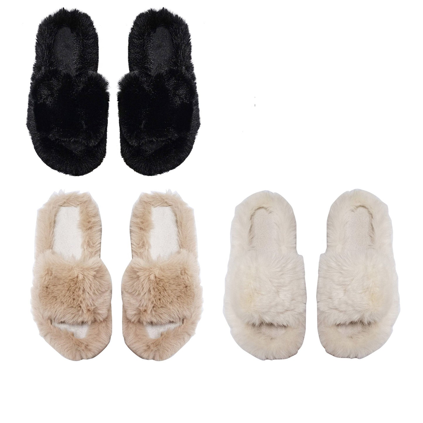 POM POM FLUFFY SLIDE SLIPPERS 3429-57 (12PC)