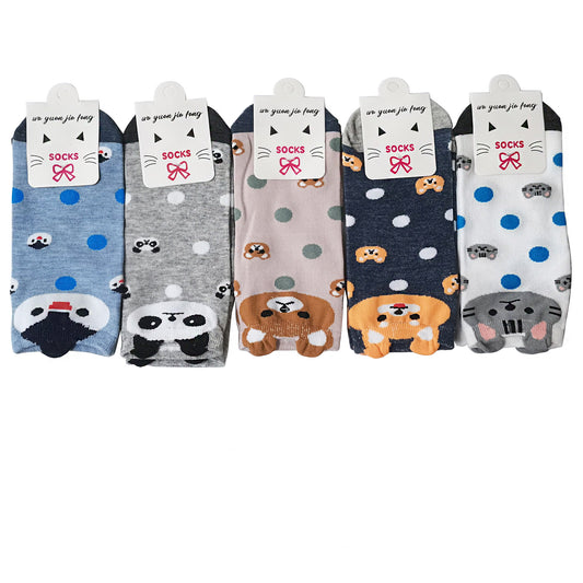 WOMEN'S CUTE ANIMAL CARTOON SOCKS 3517-1 (12PC)