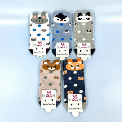 WOMEN'S CUTE ANIMAL CARTOON SOCKS 3517-1 (12PC)