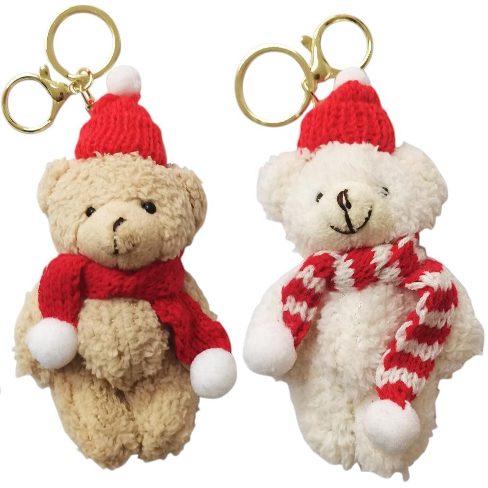 CHRISTMAS MUFFLER BEAR KEY CHAIN SS41014-21 (12PC)