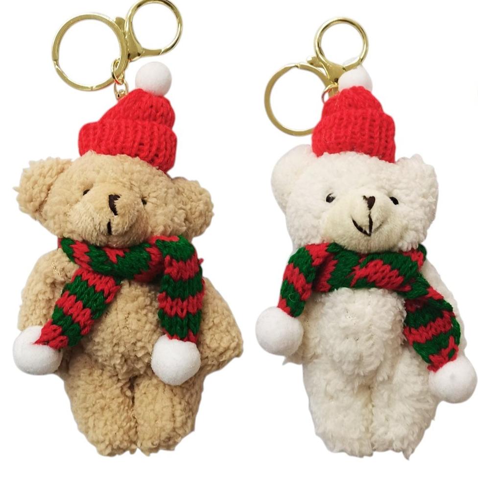 CHRISTMAS MUFFLER BEAR KEY CHAIN SS41014-21 (12PC)