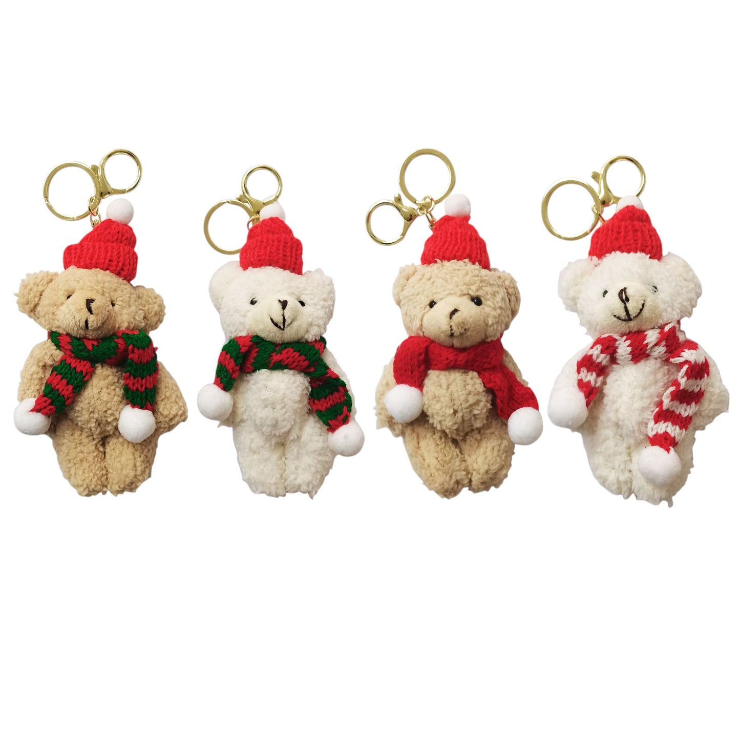 CHRISTMAS MUFFLER BEAR KEY CHAIN SS41014-21 (12PC)