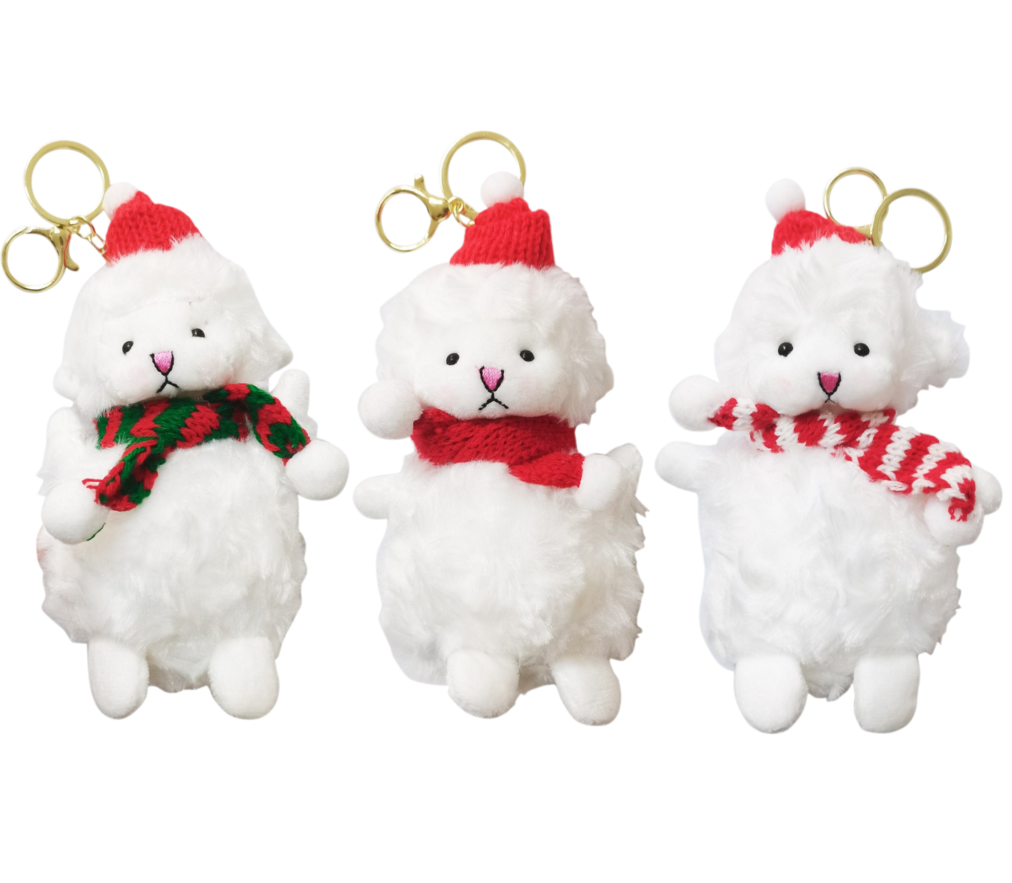 CHRISTMAS MUFFLER LAMB KEY CHAIN SS41014-23 (12PC)