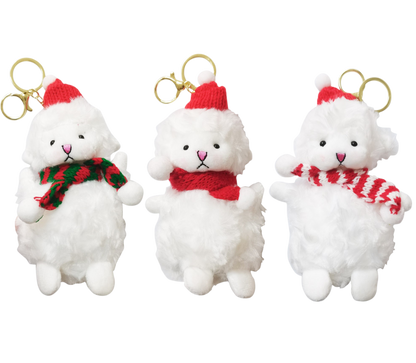 CHRISTMAS MUFFLER LAMB KEY CHAIN SS41014-23 (12PC)