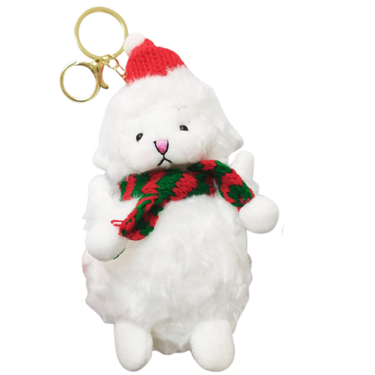 CHRISTMAS MUFFLER LAMB KEY CHAIN SS41014-23 (12PC)