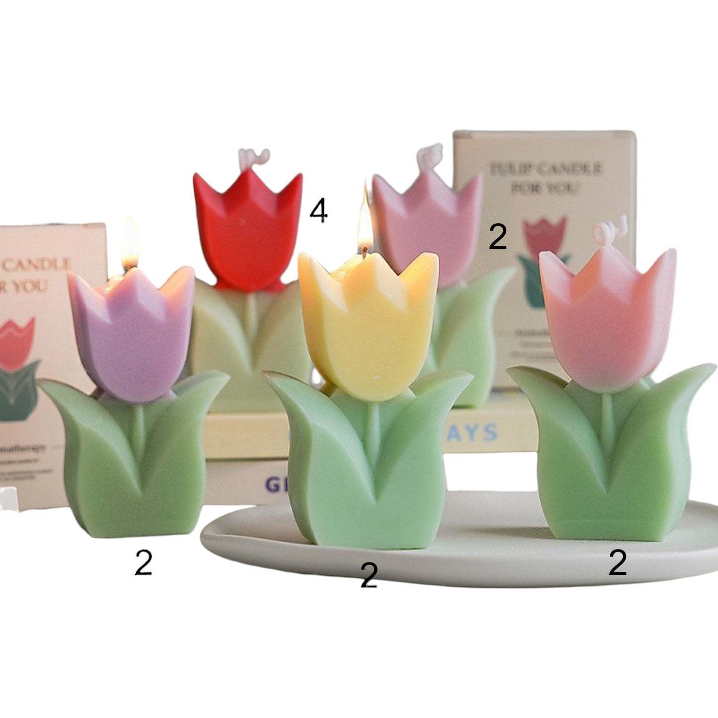 TULIP SHAPE SCENTED CANDLE SS41106-12 (12PC)