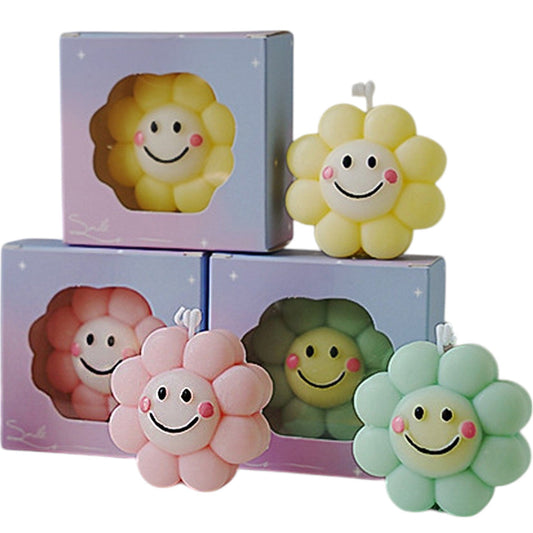 SMILEY FACE FLOWER SCENTED CANDLE SS41106-3 (12PC)