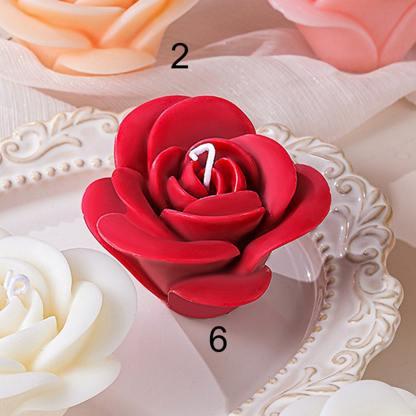 ROSE SHAPE SCENTED CANDLE SS41106-30 (12PC)