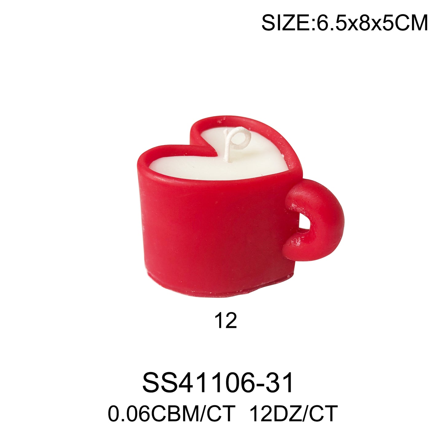 HEART MUG SCENTED CANDLE SS41106-31 (12PC)