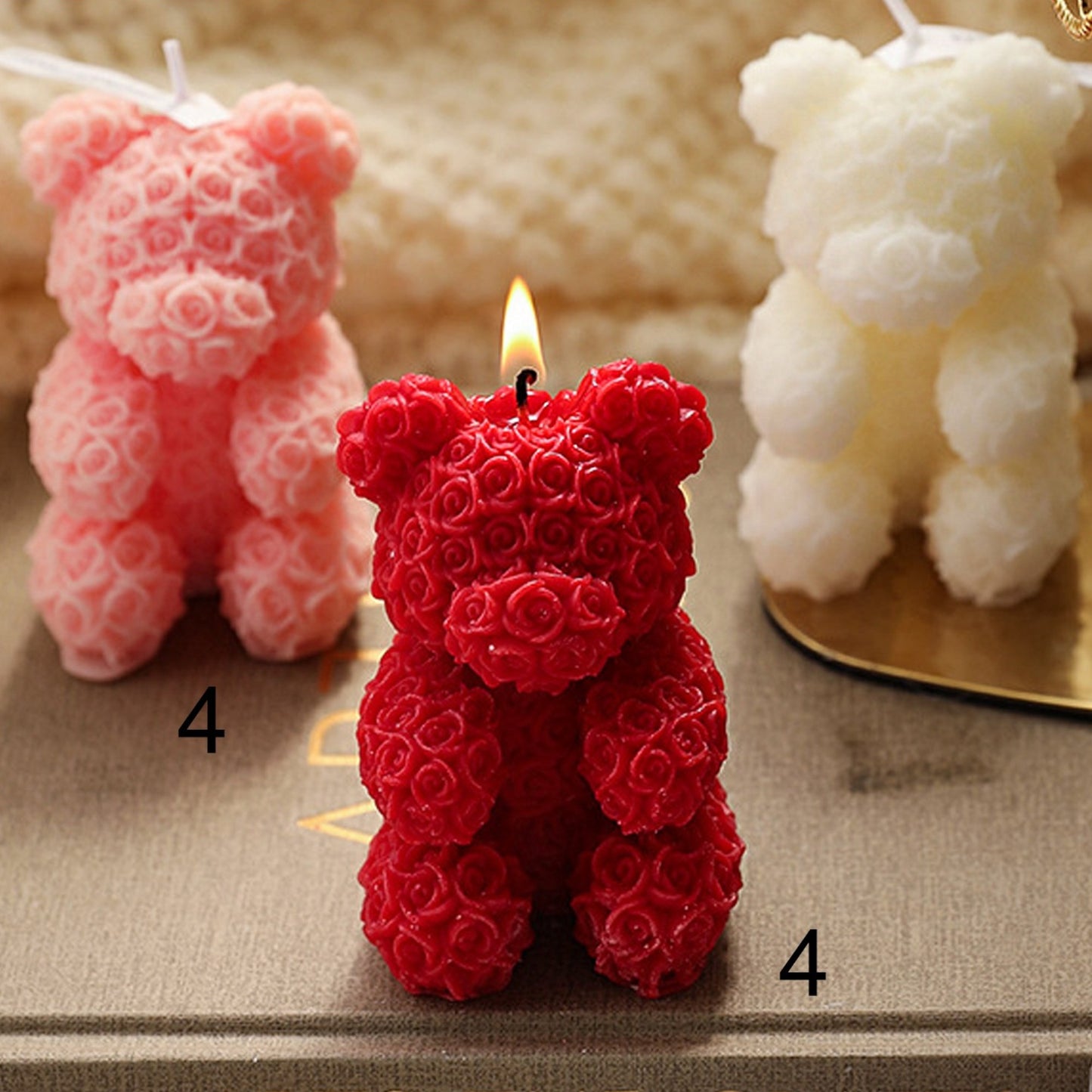 BEAR ROSE SCENTED CANDLE SS41106-33 (12PC)