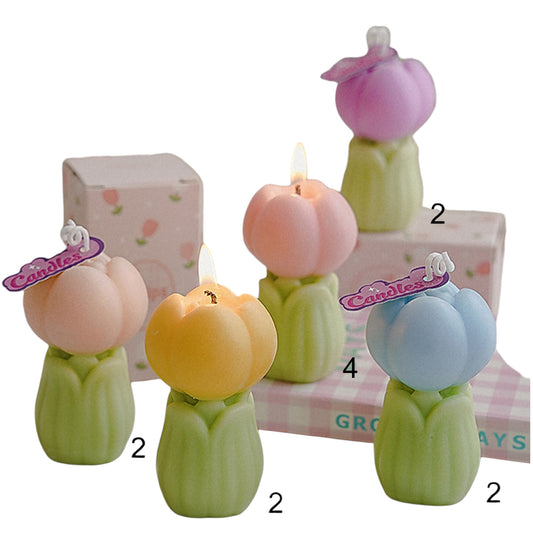 TULIP SHAPE SCENTED CANDLE SMALL SS41106-7 (12PC)