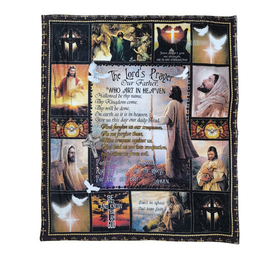 THE LORD'S PRAYER JESUS GRAPHIC BLANKET 4316-13 (3PC)