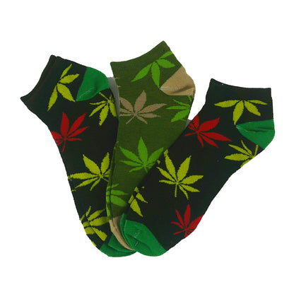 MEN'S LEAF PATTERN ANKLET SOCKS SS943M (12PC)