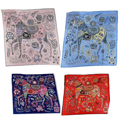 SATIN SCARF A HORSE PATTERN ST4825-4 (12PC)