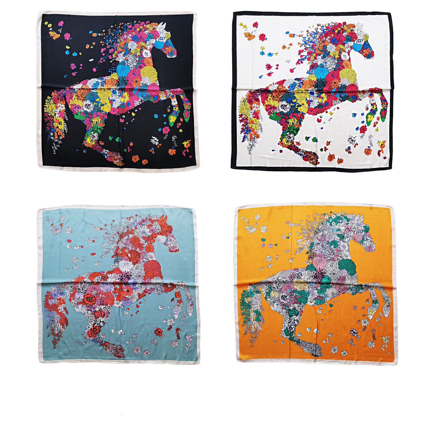 SATIN SCARF FLOWER HORSE 7106 (12PC)