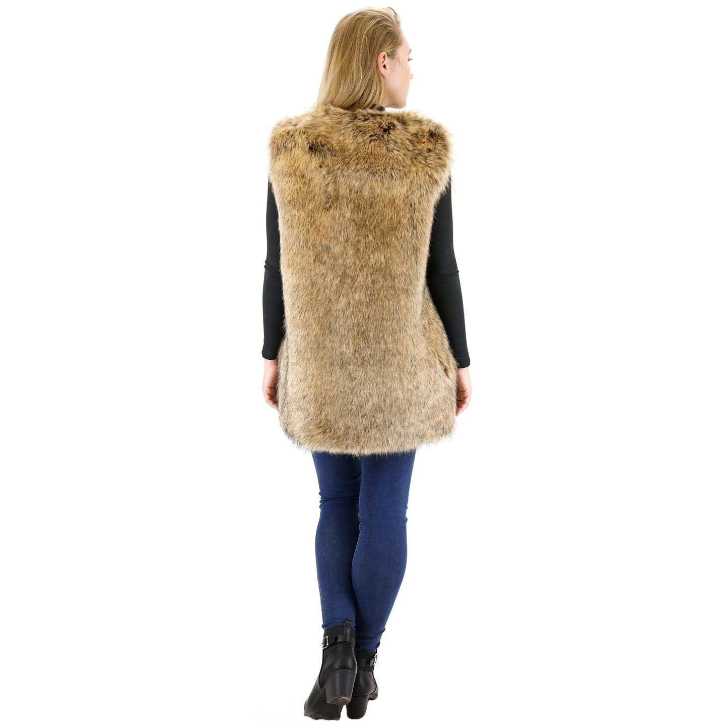 FAUX FUR VEST P3736(4PC)