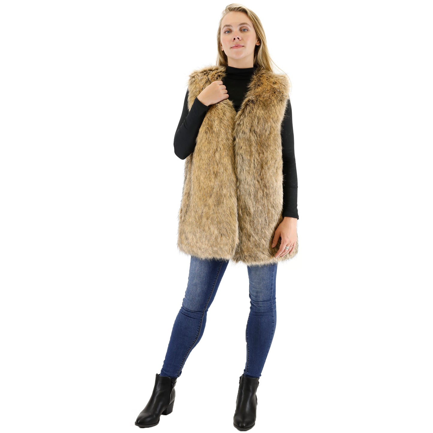 FAUX FUR VEST P3736(4PC)