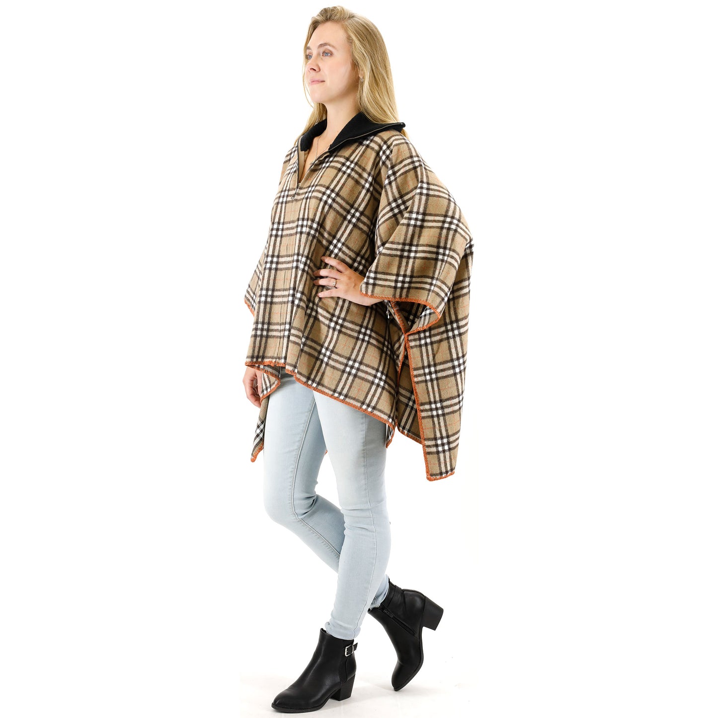 FLANNEL ZIPPER PONCHO TAPN622 (6PC)