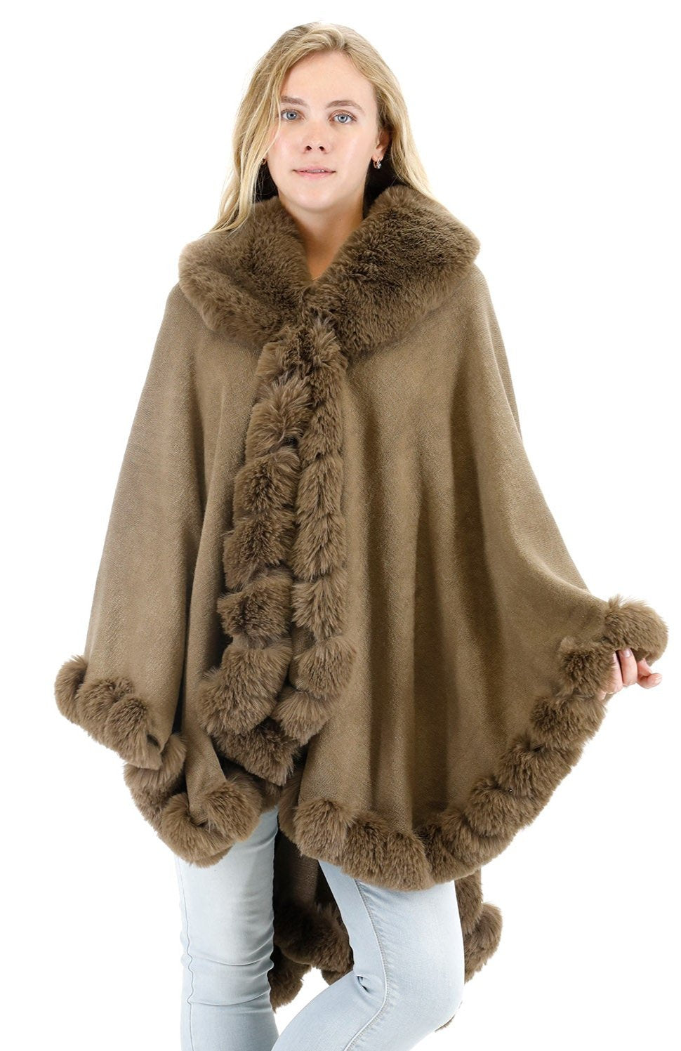 SOLID COLOR FUR SHAWL SW3719-1 (3PC)