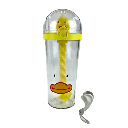 CUTE ANIMAL STIR MIXING STRAW WATER BOTTLE 3513-57