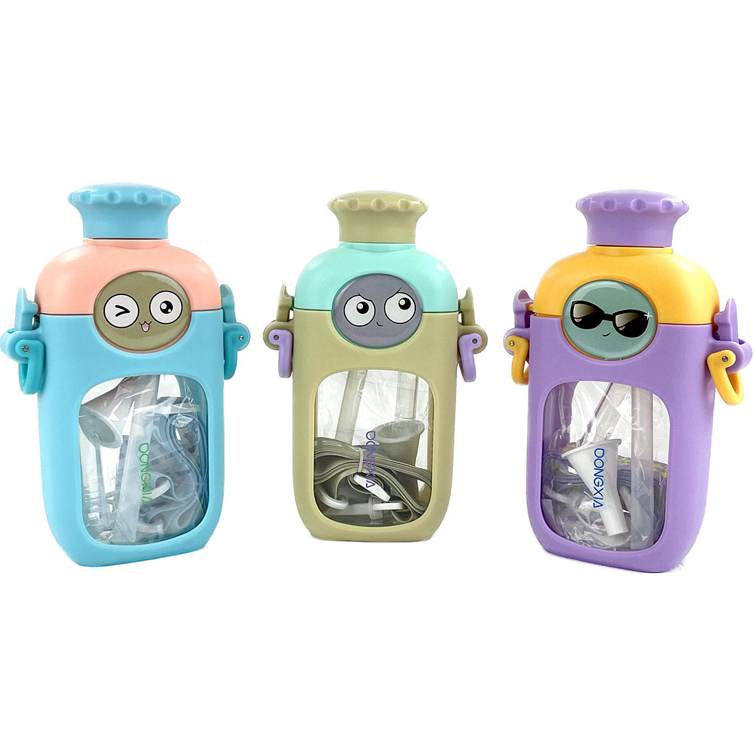 FUNNY CARTOON FACE WATER BOTTLE 3613-58 (12PC)