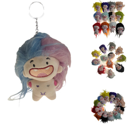 FUNNY HAIR ZODIAC SIGN NAKED DOLL KEY CHAIN KC31123-6 (12PC)