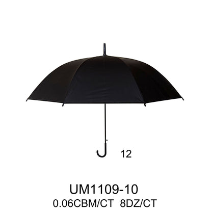 SOLID COLOR BLACK UMBRELLA UM1109-10 (12PC)