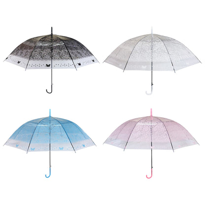 BUTTERFLY TRANSPARENT CLEAR UMBRELLA UM1109-5 (12PC)