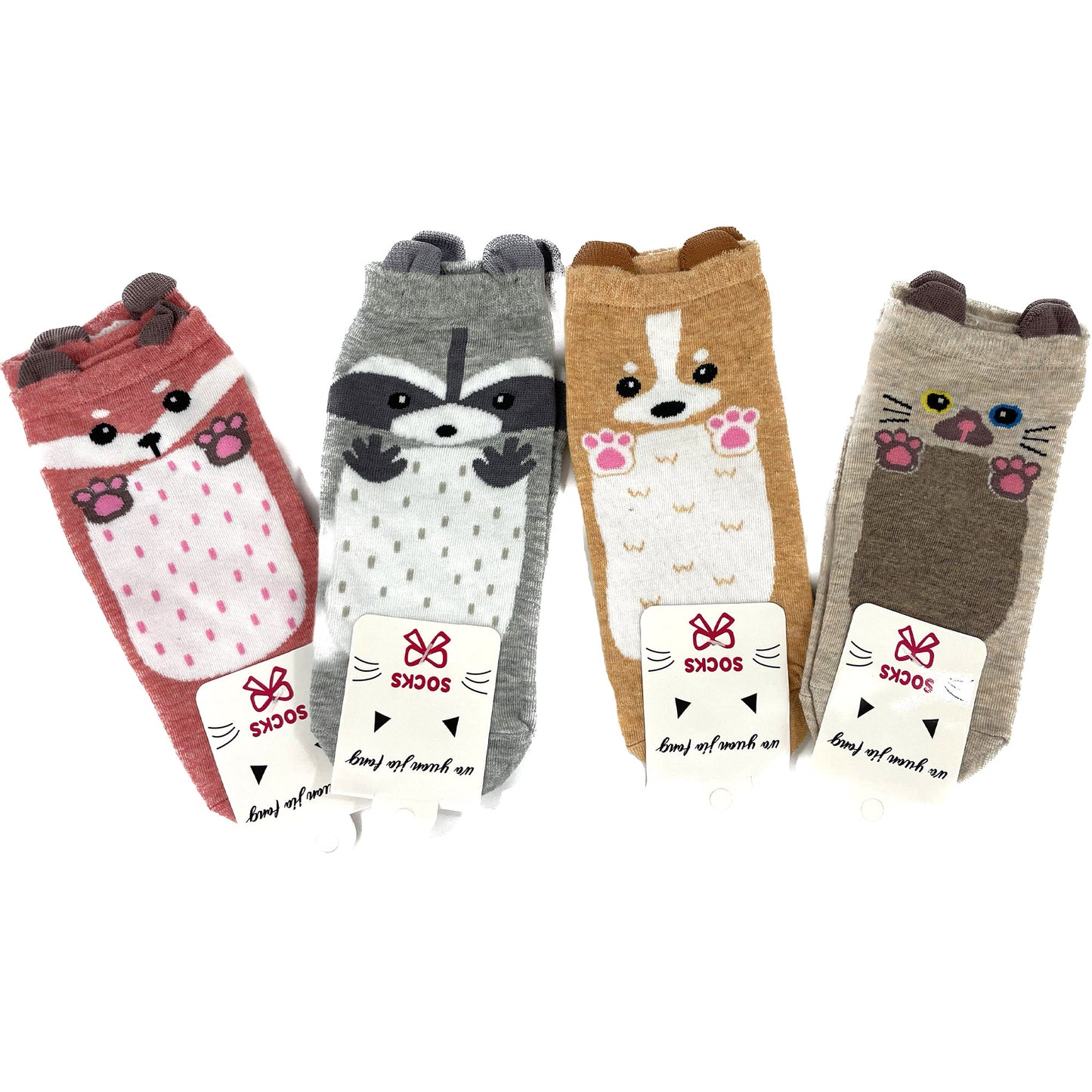 WOMEN'S CUTE ANIMAL CARTOON SOCKS 3208-98 (12PC)