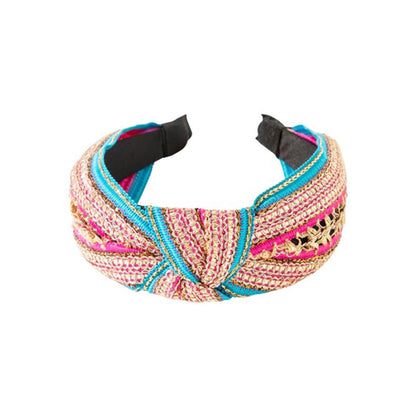 BOHO BRAIDED WOOVEN HEADBAND HB3317-8 (12PC)