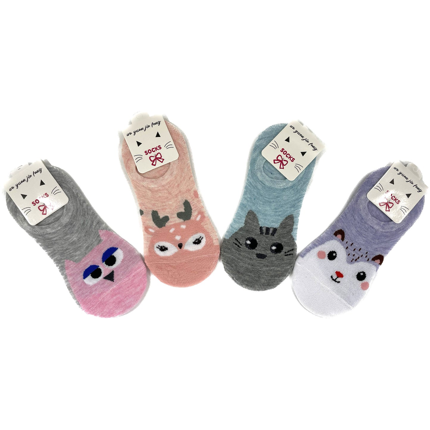 WOMEN'S CUTE ANIMAL CARTOON FAKE SOCKS 3208-108 (12PC)