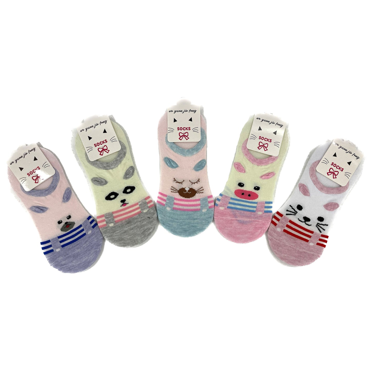 WOMEN'S CUTE ANIMAL CARTOON FAKE SOCKS 3208-105 (12PC)