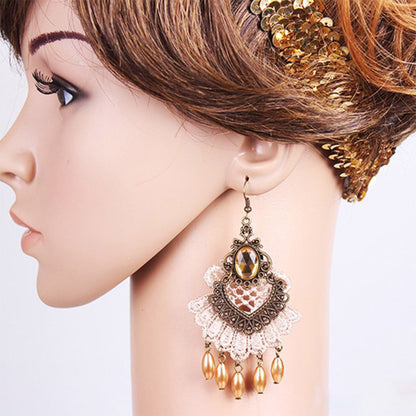 COLOR STONE DANGLING EARRING 2826-77 (12PC)