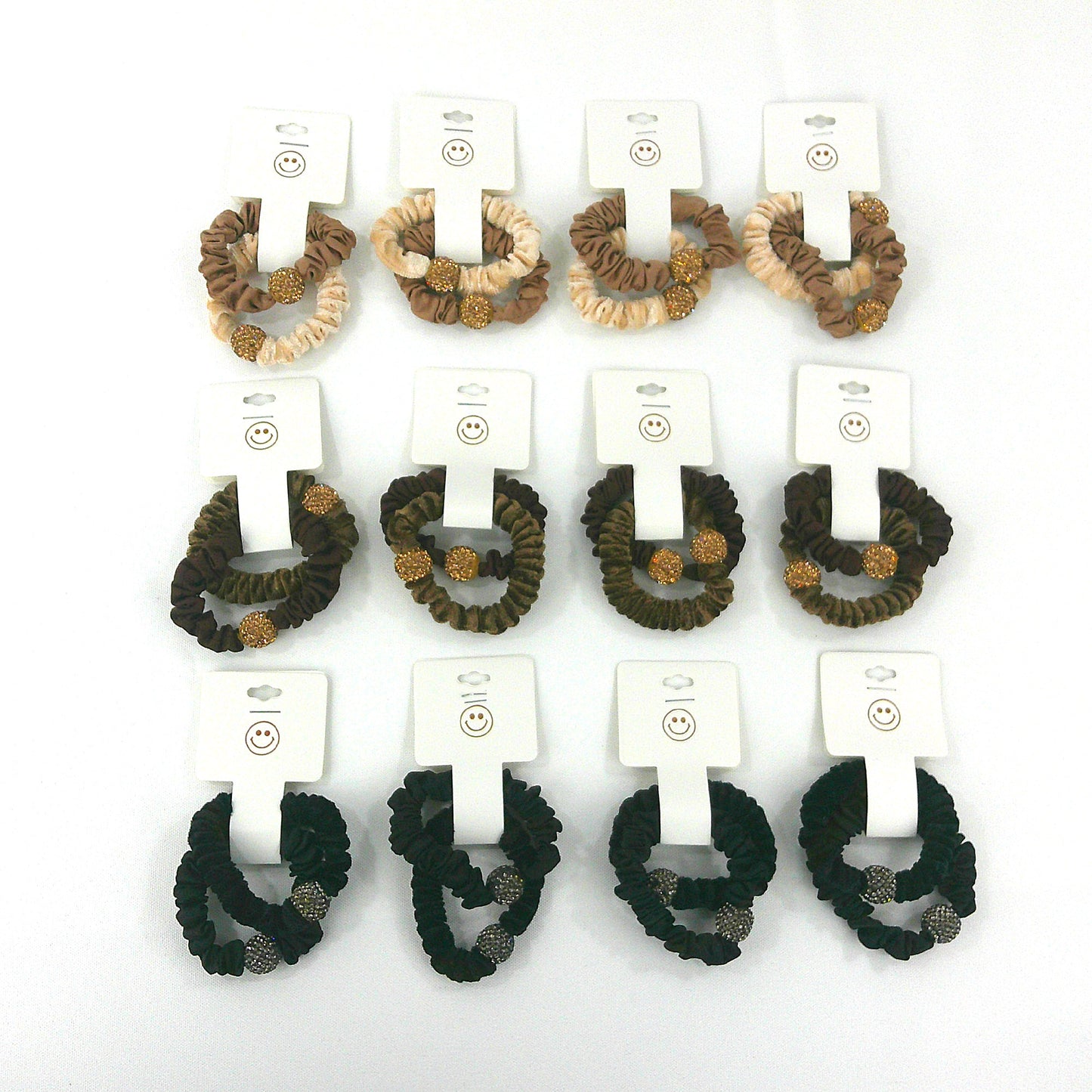 RHINESTONE BALL SCRUNCHIES BR31208-1 (24PC)