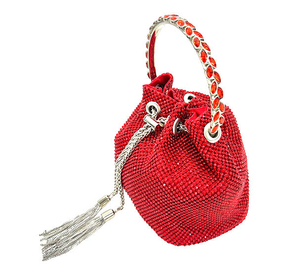 RHINESTONE DRAWSTRING EVENING PURSE 7263